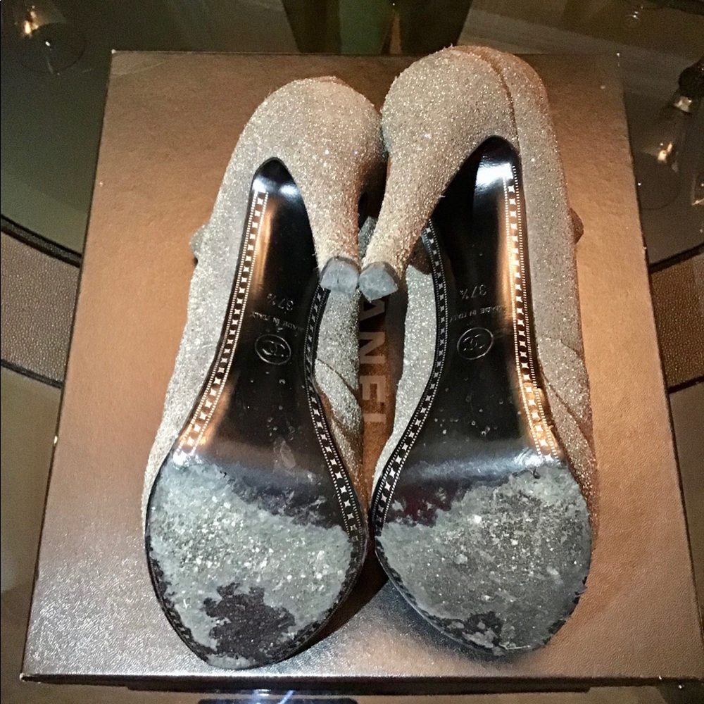 Chanel Glitter Suede Runway Booties - Picture 9 of 11